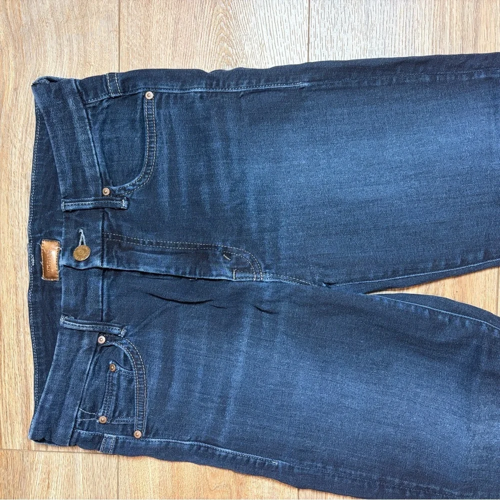 Mother high-waisted Soft Stretch Skinny jeans Looker Ankle Fray Dark-Wash - Picture 5 of 12